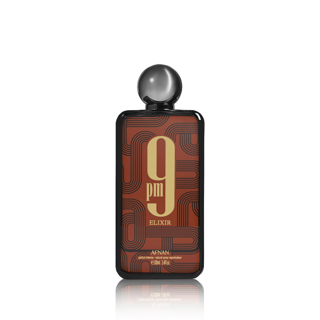 Flacon Afnan 9PM Elixir illustrant le guide sur le sillage d’un parfum